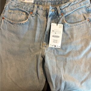 Zara Jeans NWT Wide Leg Mid Rise Full Length